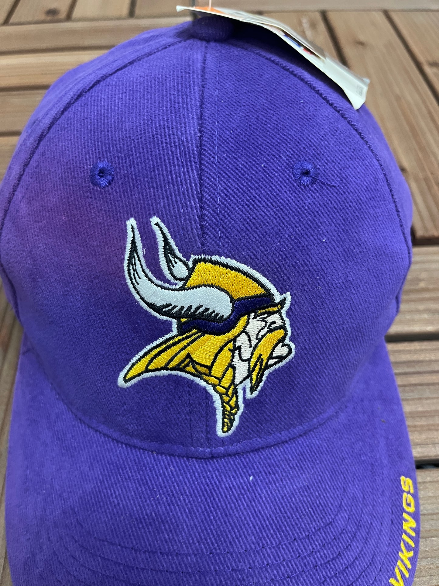 Minnesota Vikings Embroidered Graphic Hat | Strap Back | Vintage 2000s NFL Football Purple Cap |