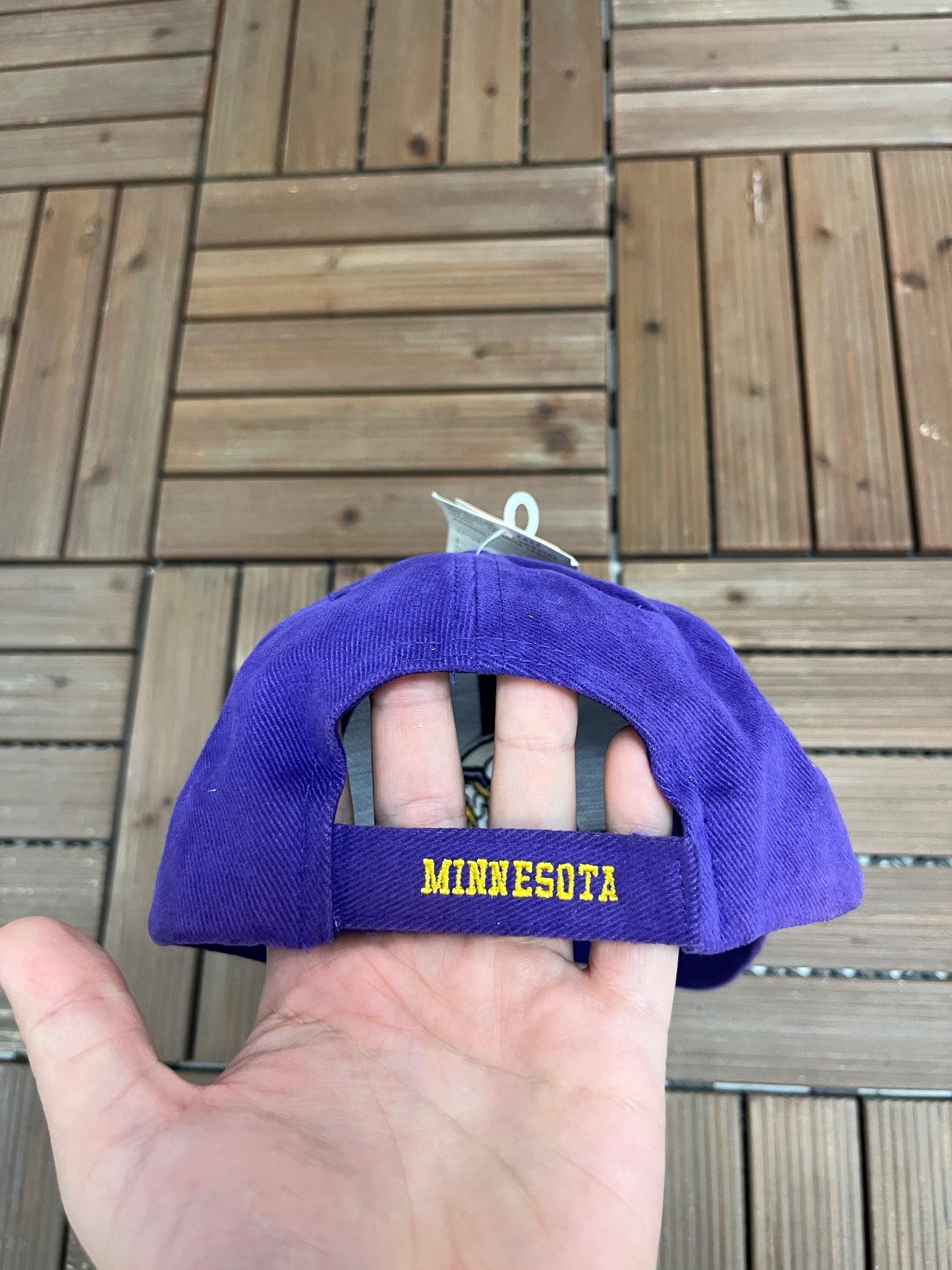 Minnesota Vikings Embroidered Graphic Hat | Strap Back | Vintage 2000s NFL Football Purple Cap |