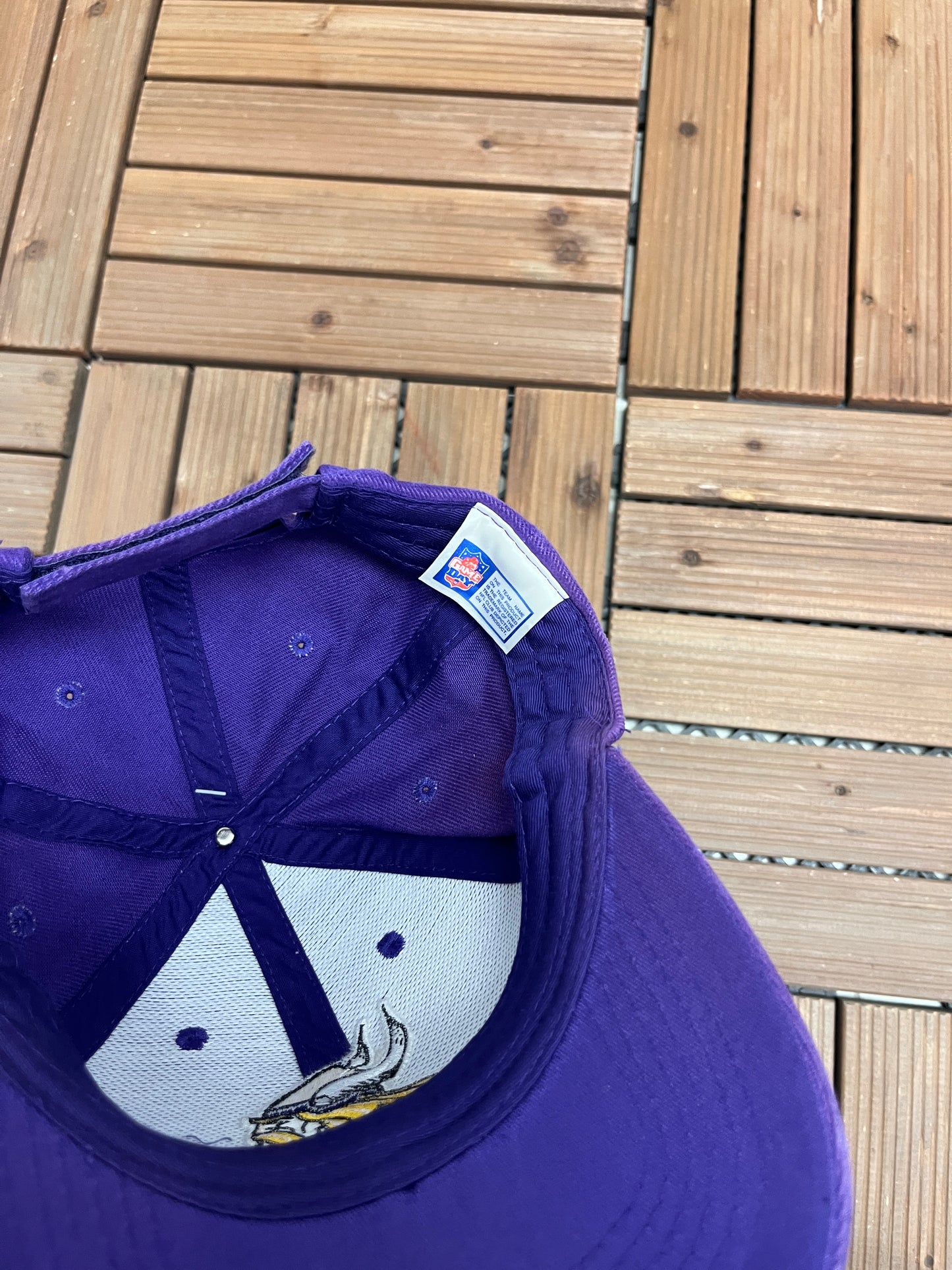 Minnesota Vikings Embroidered Graphic Hat | Strap Back | Vintage 2000s NFL Football Purple Cap |