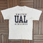 United Airlines Graphic Tee | Size X-Large | Vintage 1990s Promotional Company Grey T-Shirt |