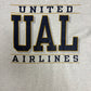 United Airlines Graphic Tee | Size X-Large | Vintage 1990s Promotional Company Grey T-Shirt |
