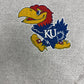 Kansas Jayhawks Graphic Crewneck | Size X-Large | Vintage 1990s College Grey Fleece Sweater |