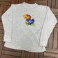 Kansas Jayhawks Graphic Crewneck | Size X-Large | Vintage 1990s College Grey Fleece Sweater |