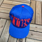 Chicago Cubs Embroidered Graphic Hat | Snap Back | Vintage 1990s MLB Baseball Blue Cap |