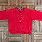 Winnie The Pooh Embroidered Graphic Crewneck | Size Large | Vintage 1990s Cartoon Red Sweater |