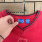 Winnie The Pooh Embroidered Graphic Crewneck | Size Large | Vintage 1990s Cartoon Red Sweater |