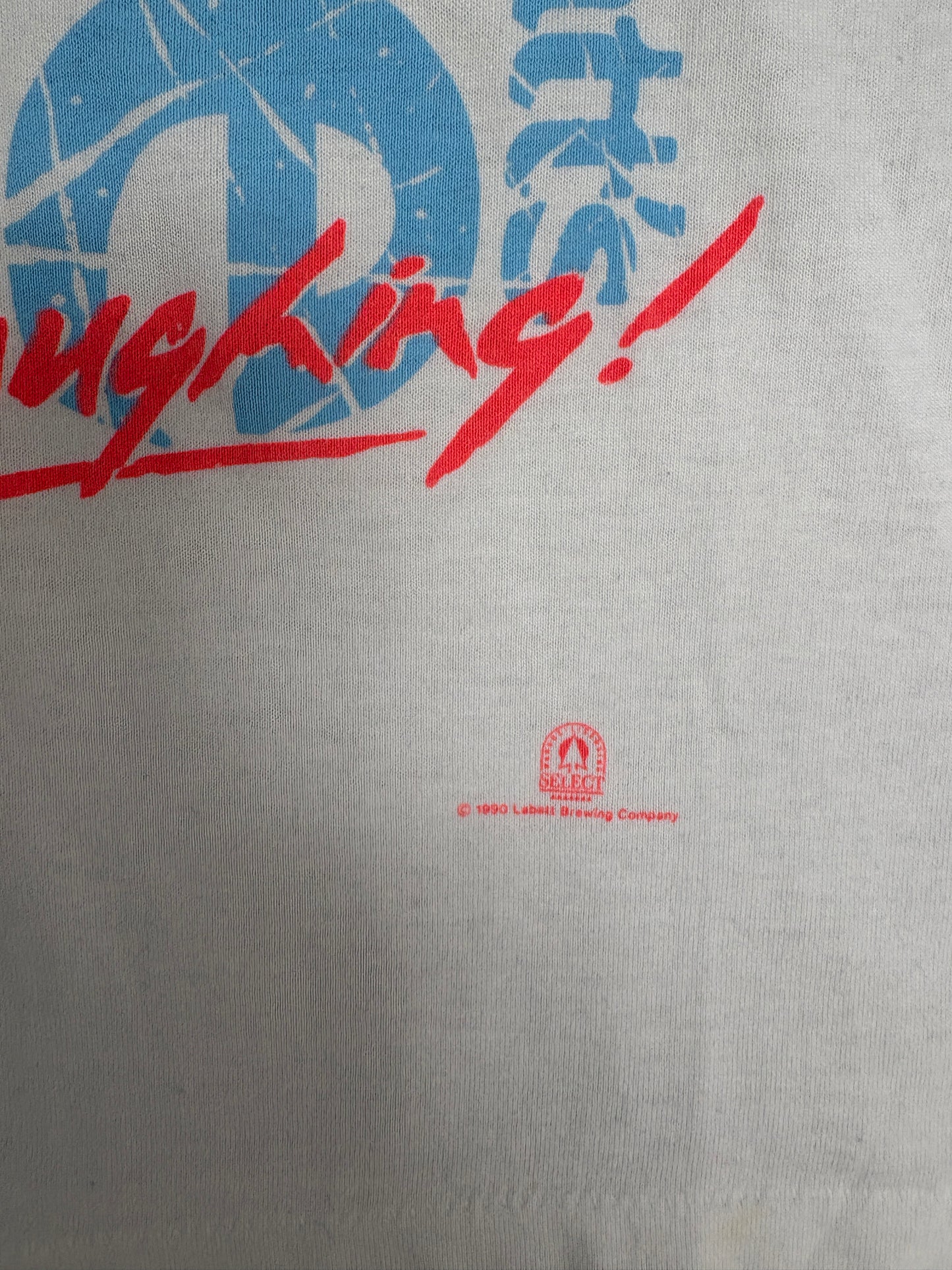 Labatt's Blue Now You're Laughing Graphic Tee | Size Large | Vintage 1990s Promotional White T-Shirt |