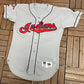 Cleveland Indians Stitched Baseball Jersey | Size Large | Vintage 1990s MLB Baseball Grey Jersey |