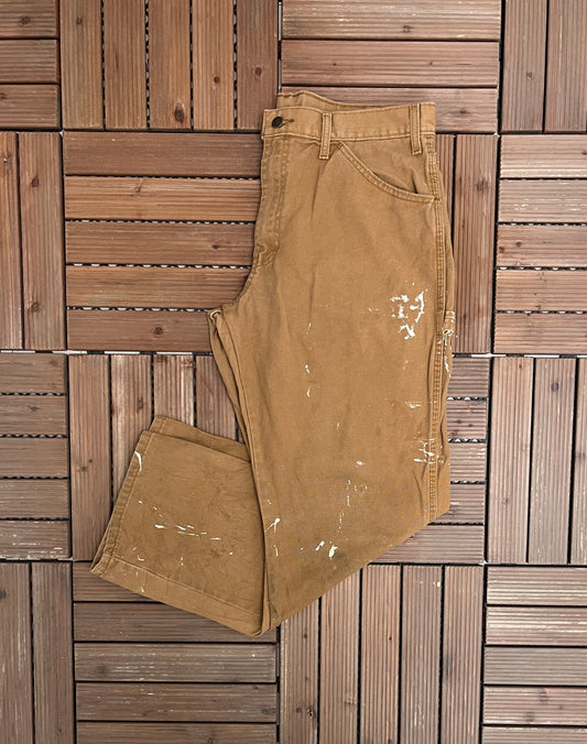 Genuine Dickies Cargo Pants | Size 34 x 30 | Vintage 2000s Branded Dickies Beige Trousers |