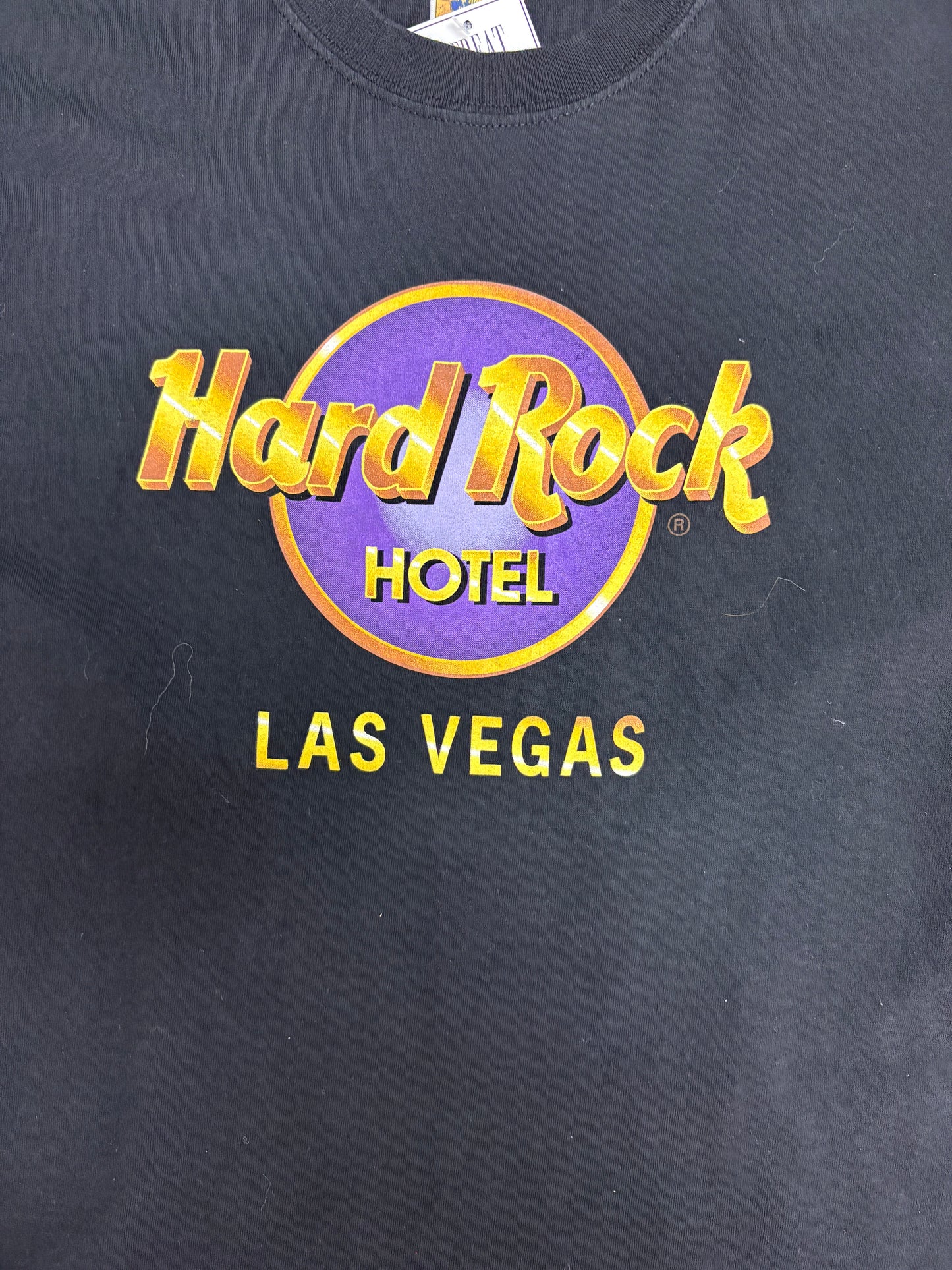 Hard Rock Hotel Las Vegas Graphic Tee | Size Large | Vintage 1990s Promotional Black T-Shirt |