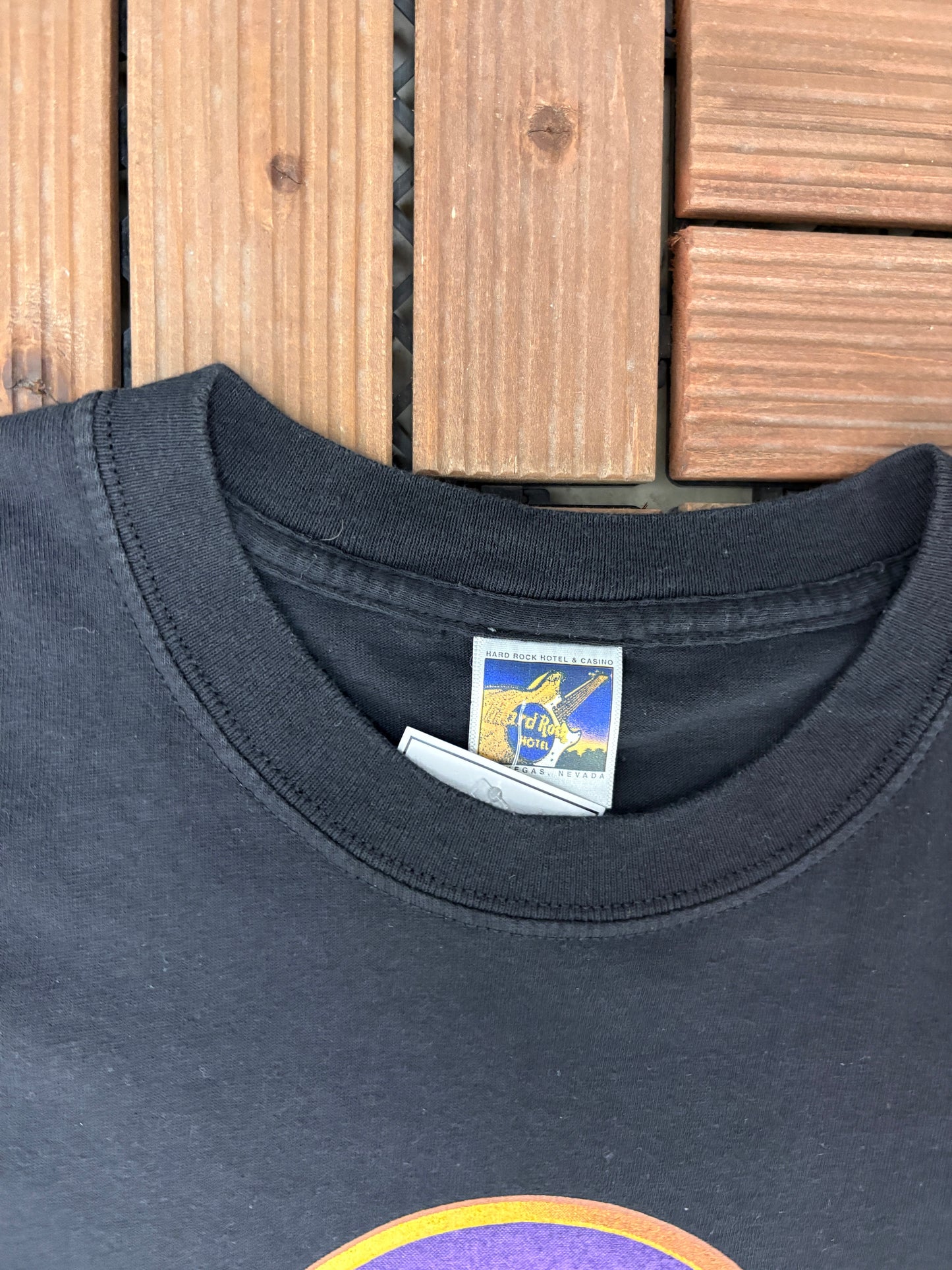 Hard Rock Hotel Las Vegas Graphic Tee | Size Large | Vintage 1990s Promotional Black T-Shirt |