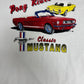 Classic Mustang Pony Rides Graphic Tee | Size X-Large | Vintage 1990s American Muscle Car White T-Shirt |