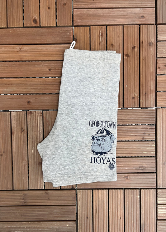 Georgetown Hoyas Graphic Sweat Shorts | Vintage Medium | Vintage 1990s College Sports Grey Shorts |