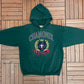 Chamonix Express Graphic Hoodie | Size X-Small | Vintage 2000s Promotional Green Sweater |