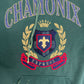 Chamonix Express Graphic Hoodie | Size X-Small | Vintage 2000s Promotional Green Sweater |