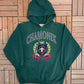 Chamonix Express Graphic Hoodie | Size X-Small | Vintage 2000s Promotional Green Sweater |