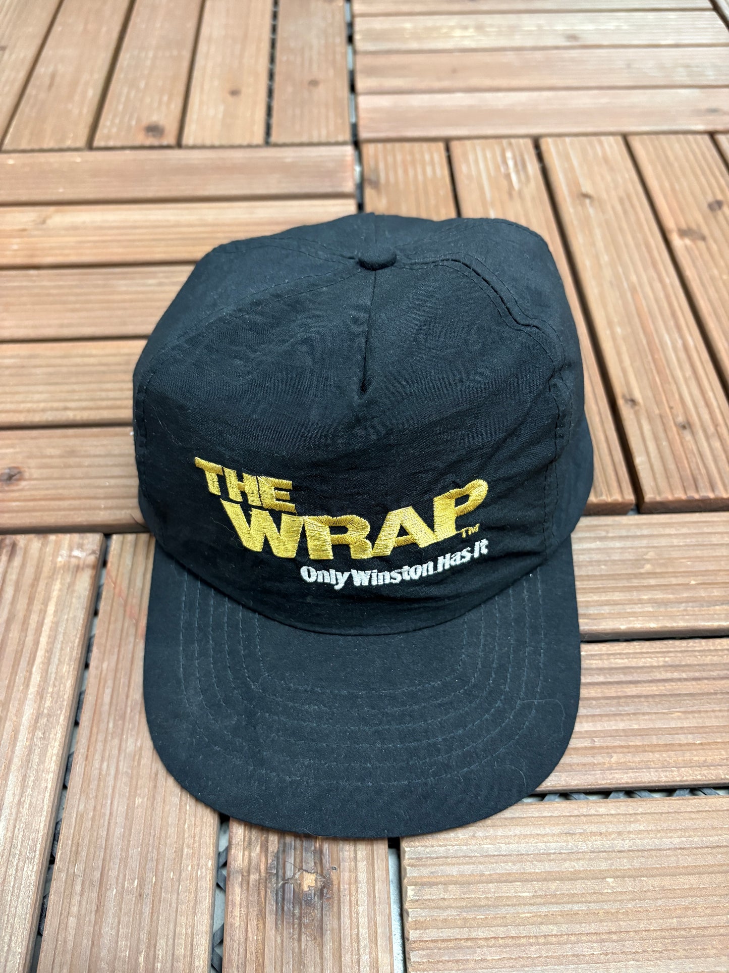 The Wrap Only Winston Has It Graphic Hat | Snap Back | Vintage 1990s Black Promotional Cap |