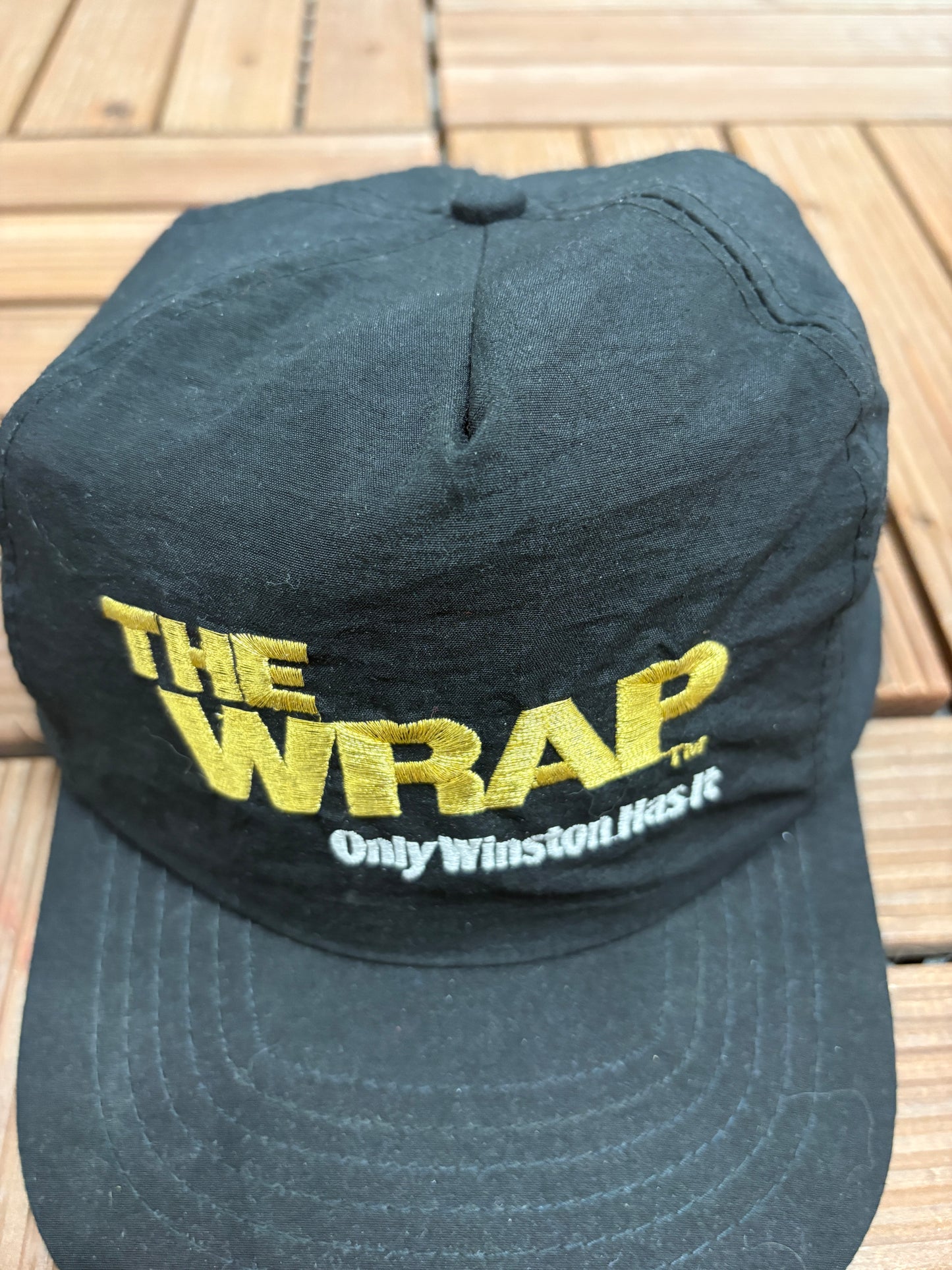 The Wrap Only Winston Has It Graphic Hat | Snap Back | Vintage 1990s Black Promotional Cap |