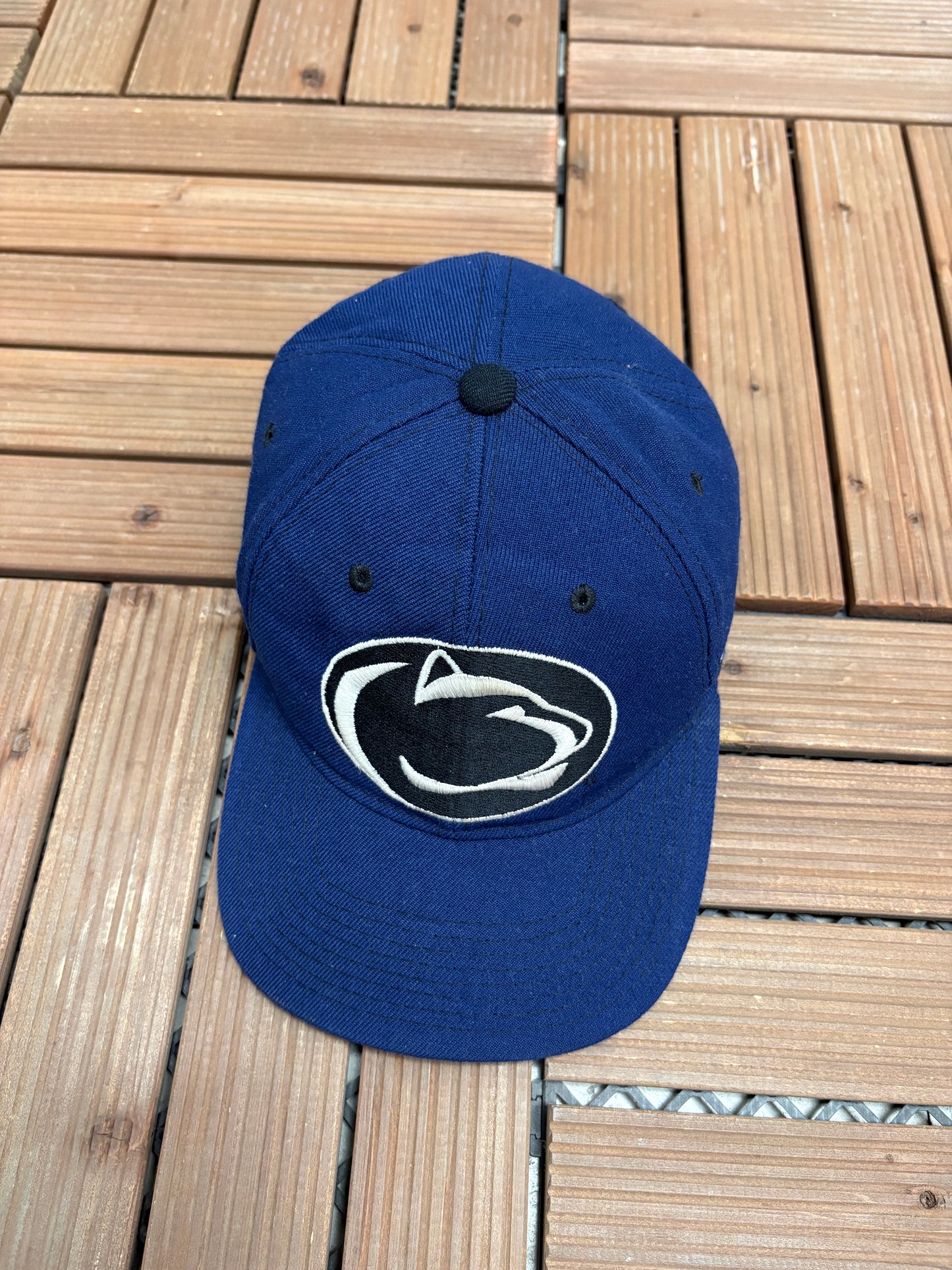 Penn State Nittany Lions Graphic Hat | Snap Back | Vintage 1990s College Blue Cap |