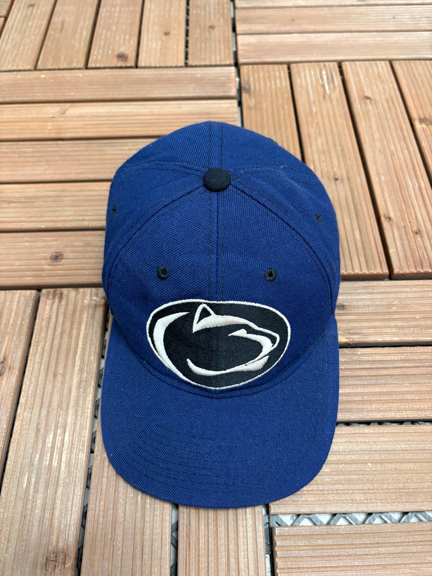 Penn State Nittany Lions Graphic Hat | Snap Back | Vintage 1990s College Blue Cap |