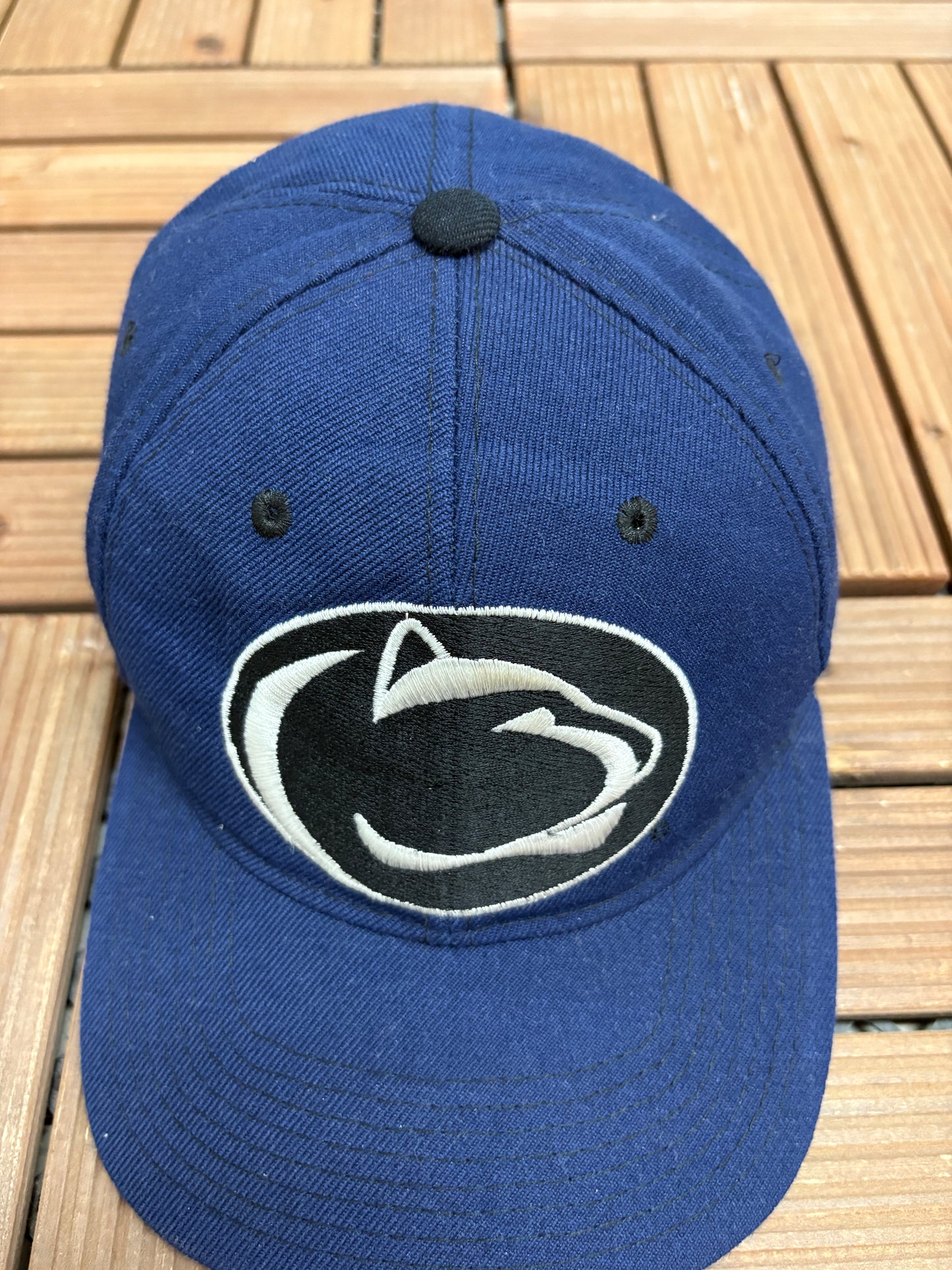 Penn State Nittany Lions Graphic Hat | Snap Back | Vintage 1990s College Blue Cap |