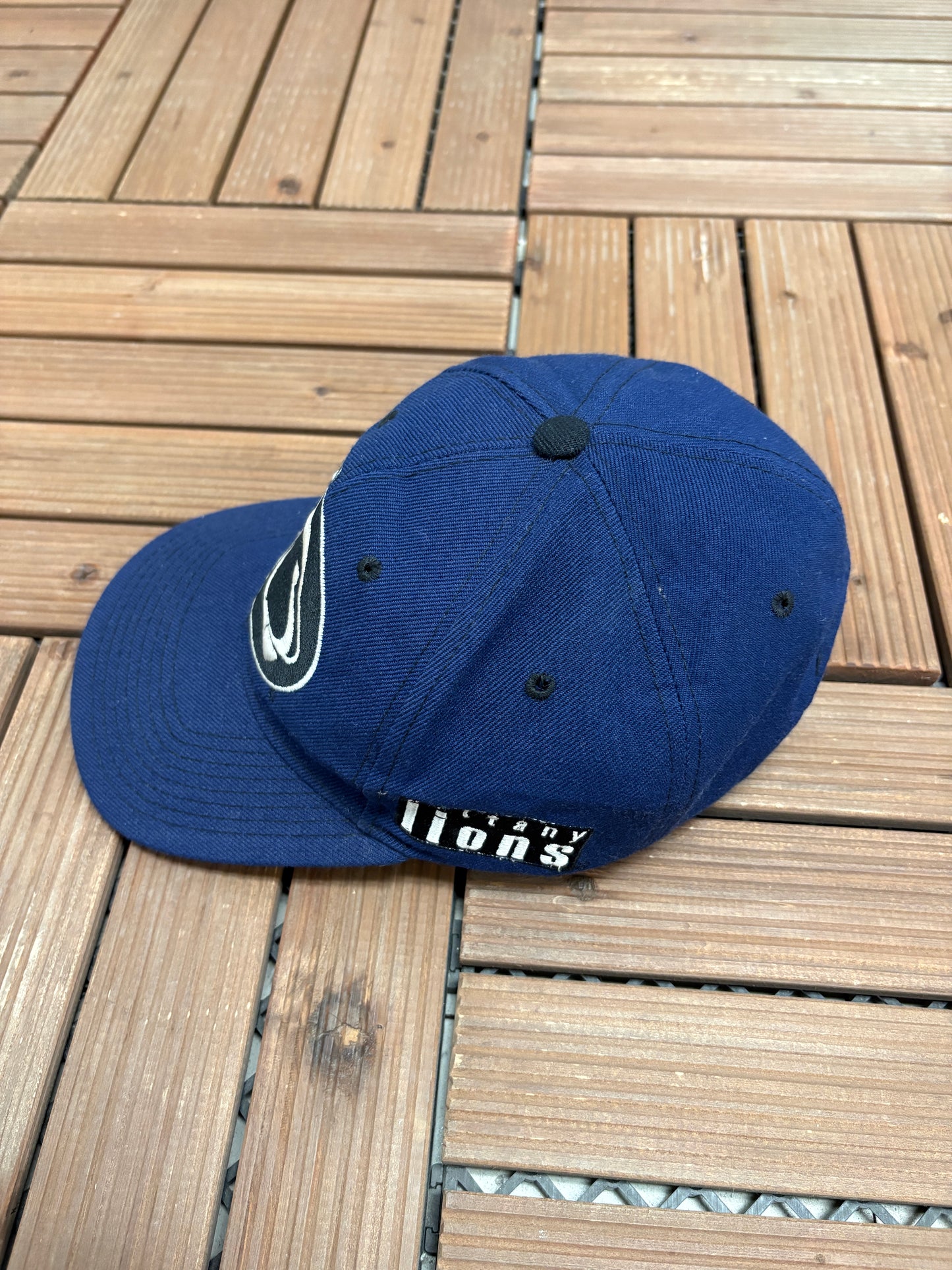 Penn State Nittany Lions Graphic Hat | Snap Back | Vintage 1990s College Blue Cap |