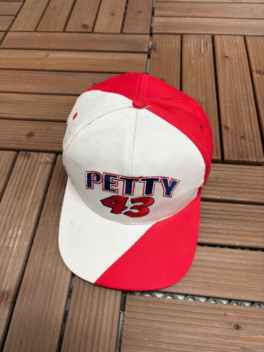 Richard Petty #43 NASCAR Embroidered Hat | Snap Back | Vintage 2000s Racing White Cap |