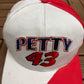 Richard Petty #43 NASCAR Embroidered Hat | Snap Back | Vintage 2000s Racing White Cap |