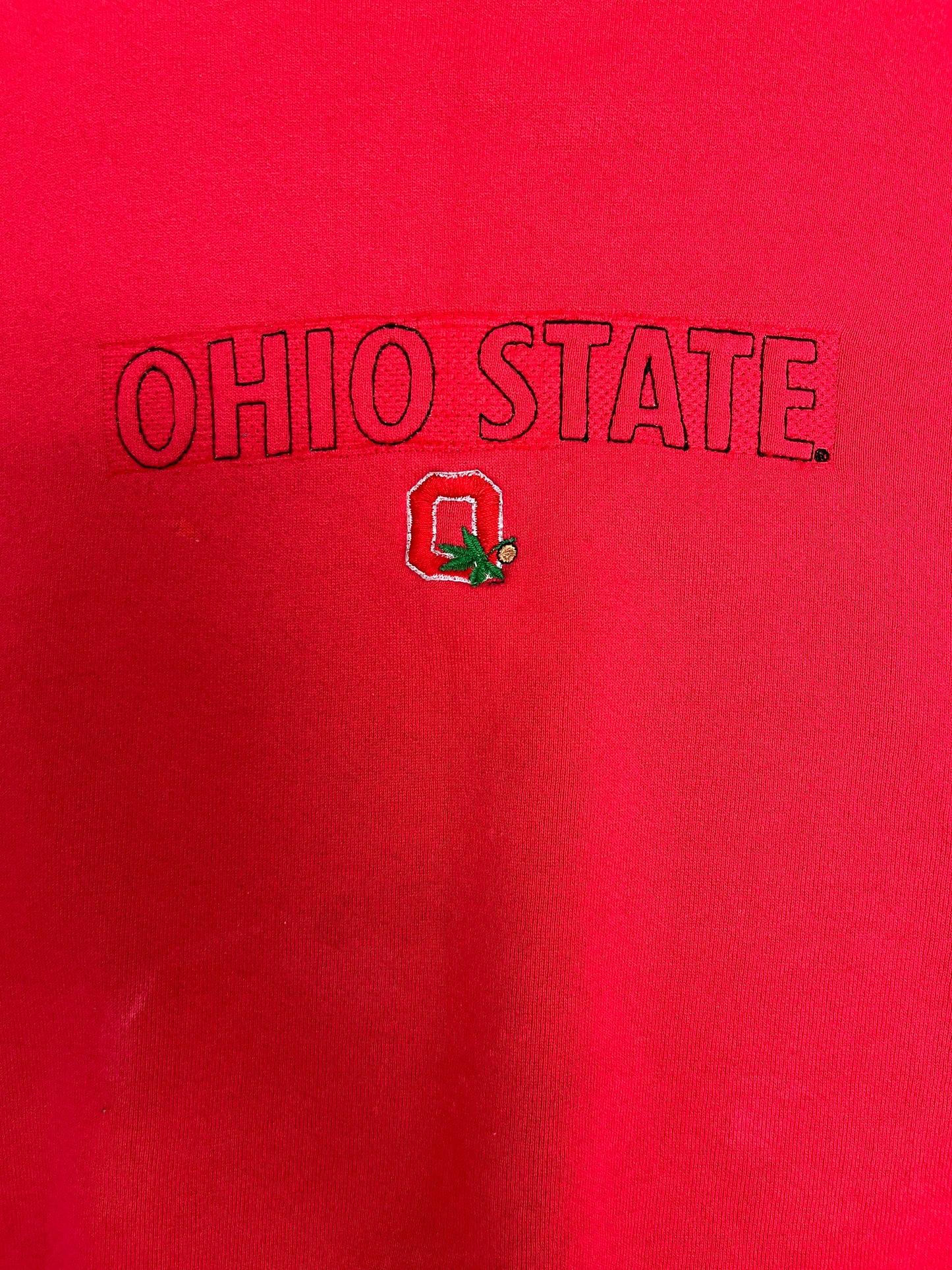 Ohio State Buckeyes Embroidered Graphic Crewneck | Size Medium | Vintage 1990s College Red Sweater |