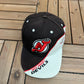 New Jersey Devils Graphic Hat | Strap Back | Vintage 2000s NHL Hockey Black Cap |