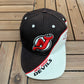 New Jersey Devils Graphic Hat | Strap Back | Vintage 2000s NHL Hockey Black Cap |