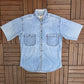 Levi's Thin Denim Collared Shirt | Size Large | Vintage 2000s Light Blue Denim T-Shirt |