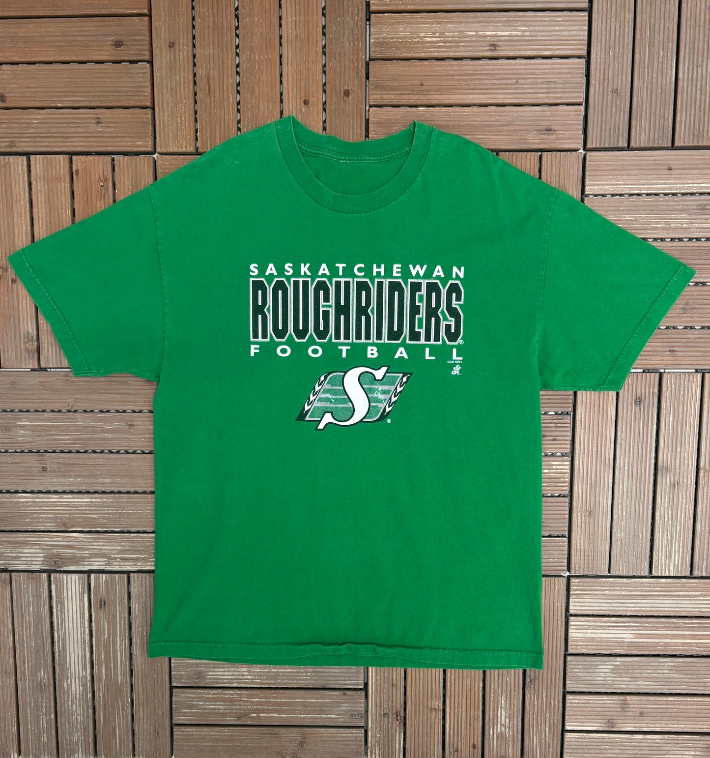 Saskatchewan Roughriders Graphic Tee | Size XX-Large | Vintage 2000s CFL Football Green T-Shirt |