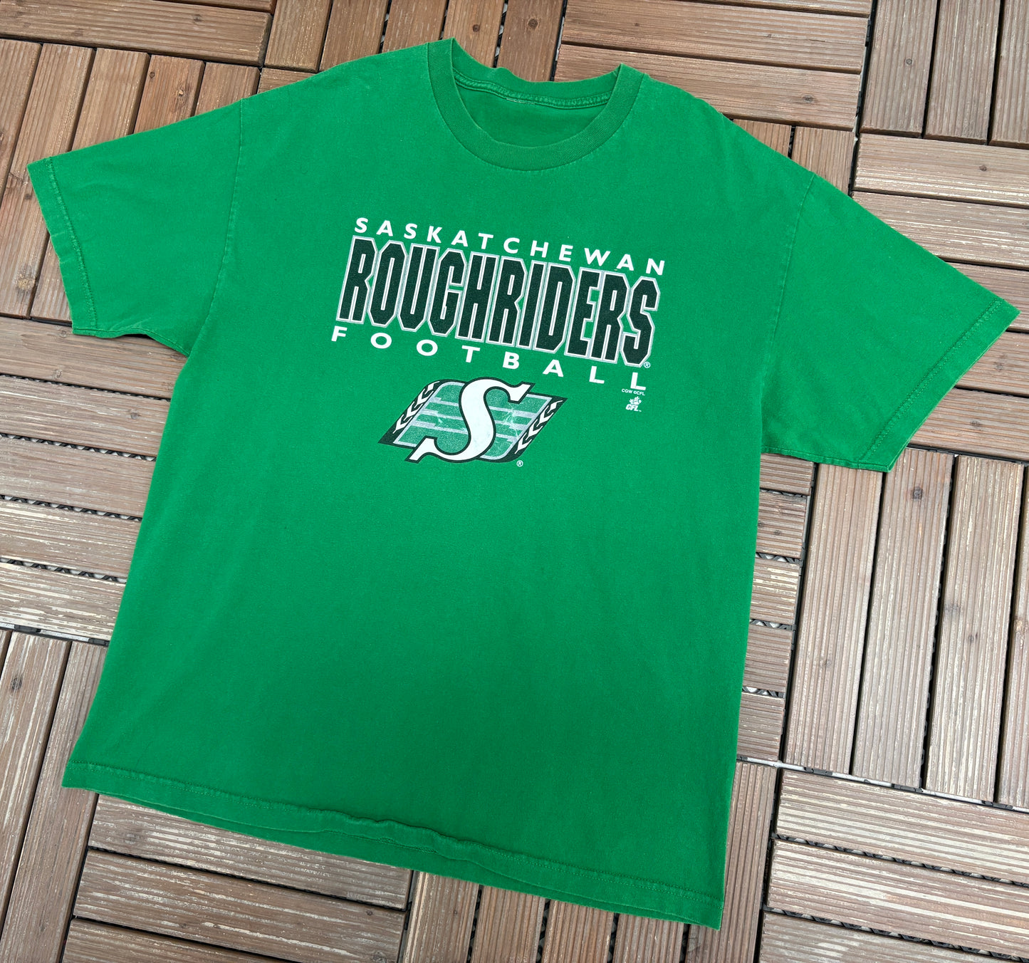 Saskatchewan Roughriders Graphic Tee | Size XX-Large | Vintage 2000s CFL Football Green T-Shirt |