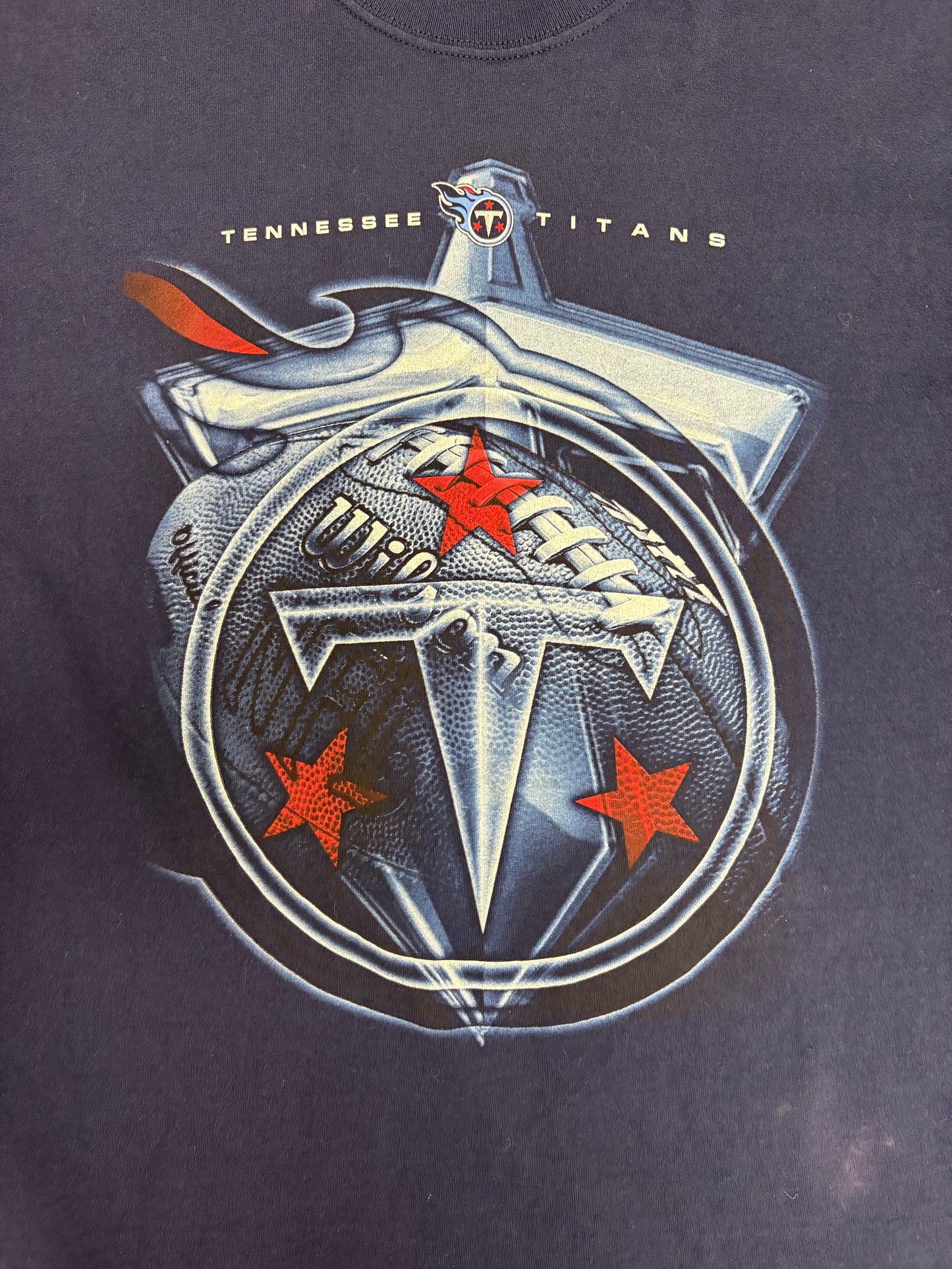Tennessee Titans Graphic Tee | Size X-Large | Vintage 2000 NFL Football Blue T-Shirt |