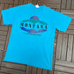 Glacier National Park Graphic Tee | Size Large | Vintage 1990s Tourist Promotional Blue T-Shirt |