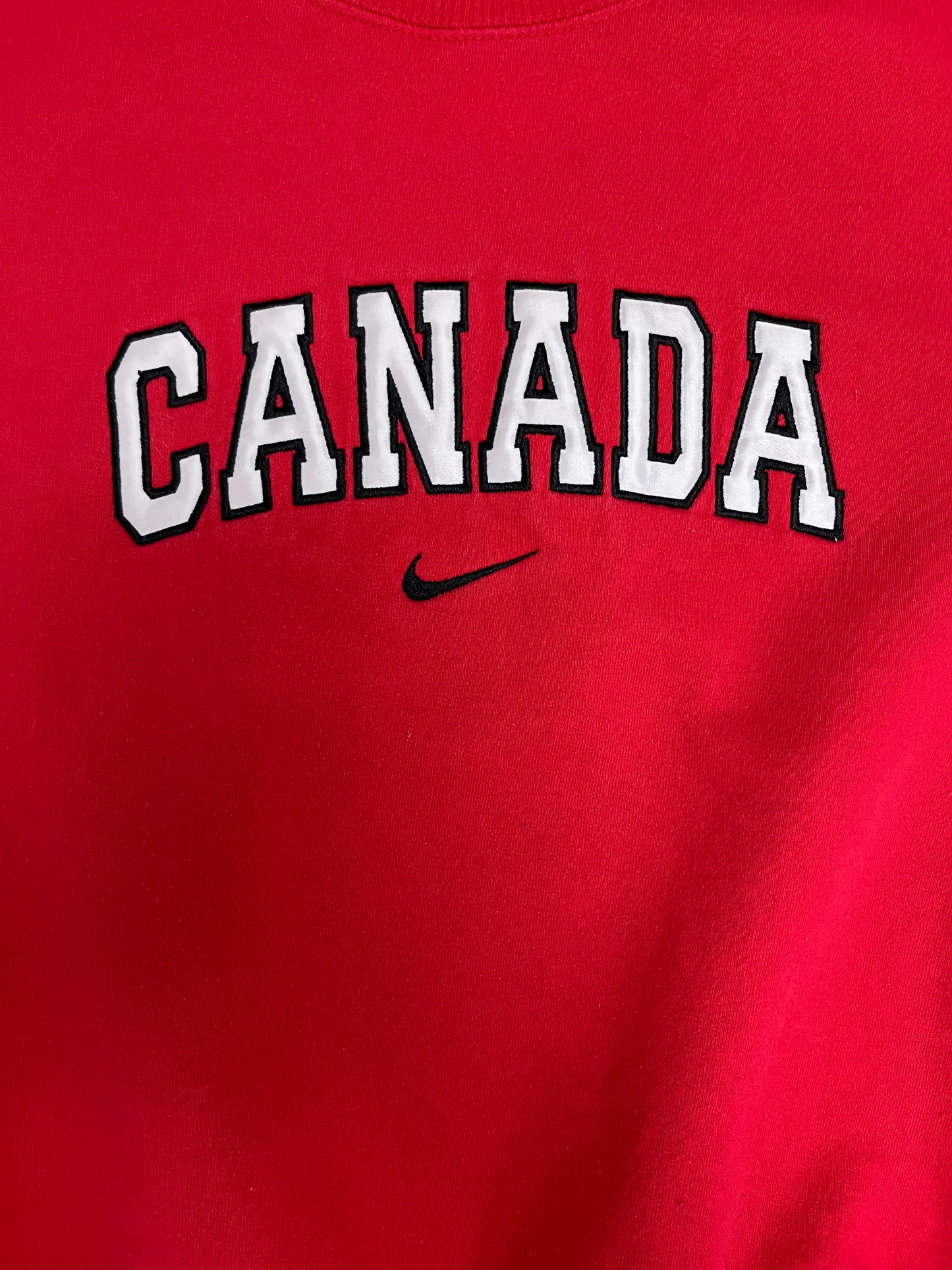 Canada Nike Stitched Graphic Crewneck | Size X-Large | Vintage 1990s Hockey Red Sweater |