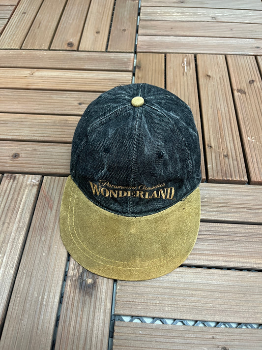 Paramount Canada's Wonderland Graphic Hat | Metal Clasp | Vintage 1990s Promotional Grey Cap |