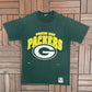 Green Bay Packers Graphic Tee | Size Large | Vintage 1990s NFL Football Green T-Shirt |