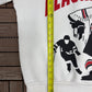 Chicago Blackhawks Graphic Crewneck | Size X-Large | Vintage 1990s NHL Hockey AOP White Sweater |