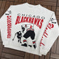 Chicago Blackhawks Graphic Crewneck | Size X-Large | Vintage 1990s NHL Hockey AOP White Sweater |
