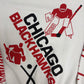 Chicago Blackhawks Graphic Crewneck | Size X-Large | Vintage 1990s NHL Hockey AOP White Sweater |