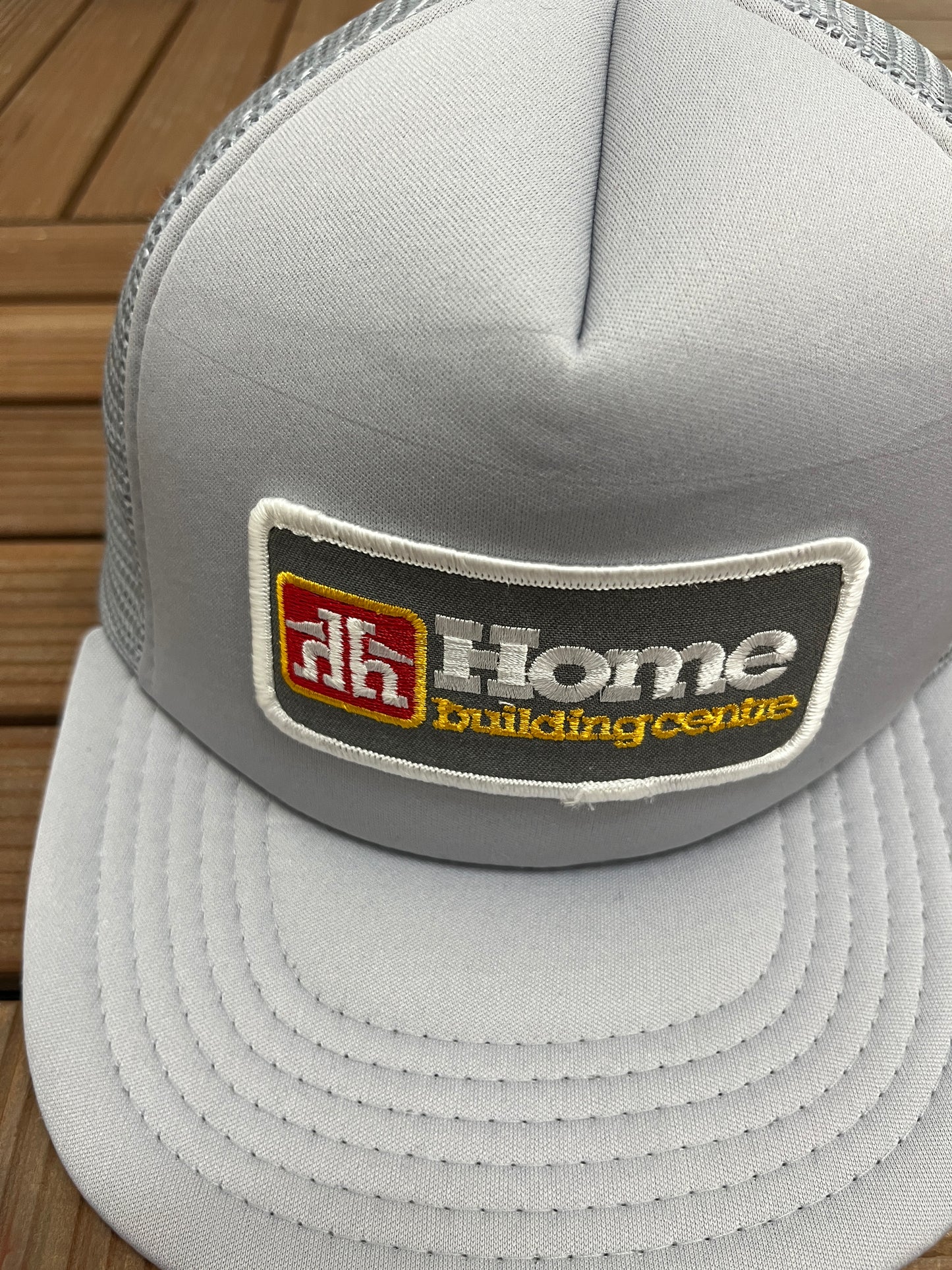 Home Hardware Building Centre Graphic Hat | Snap Back | Vintage 1990s Trucker Promotional Grey Cap |