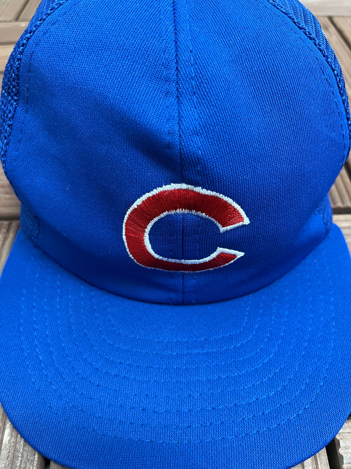 Chicago Cubs Embroidered Graphic Hat | Snap Back | Vintage 1990s MLB Baseball Trucker Blue Cap |