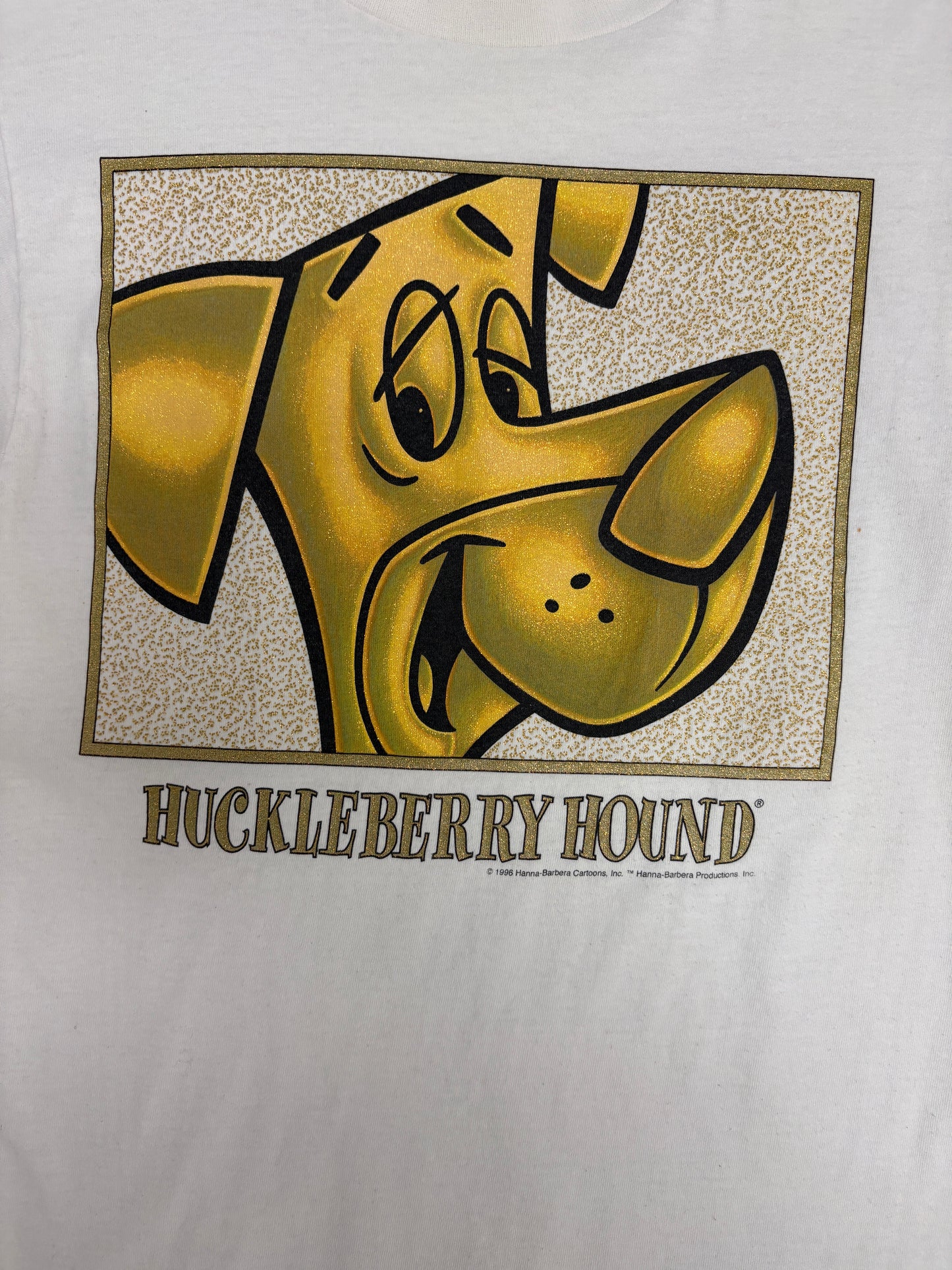 Huckleberry Hound Graphic Tee | Size Small | Vintage 1990s Promotional White T-Shirt |