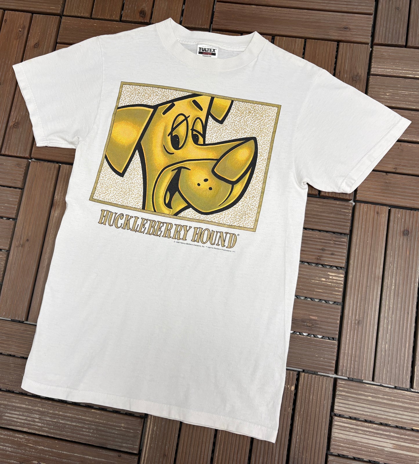 Huckleberry Hound Graphic Tee | Size Small | Vintage 1990s Promotional White T-Shirt |