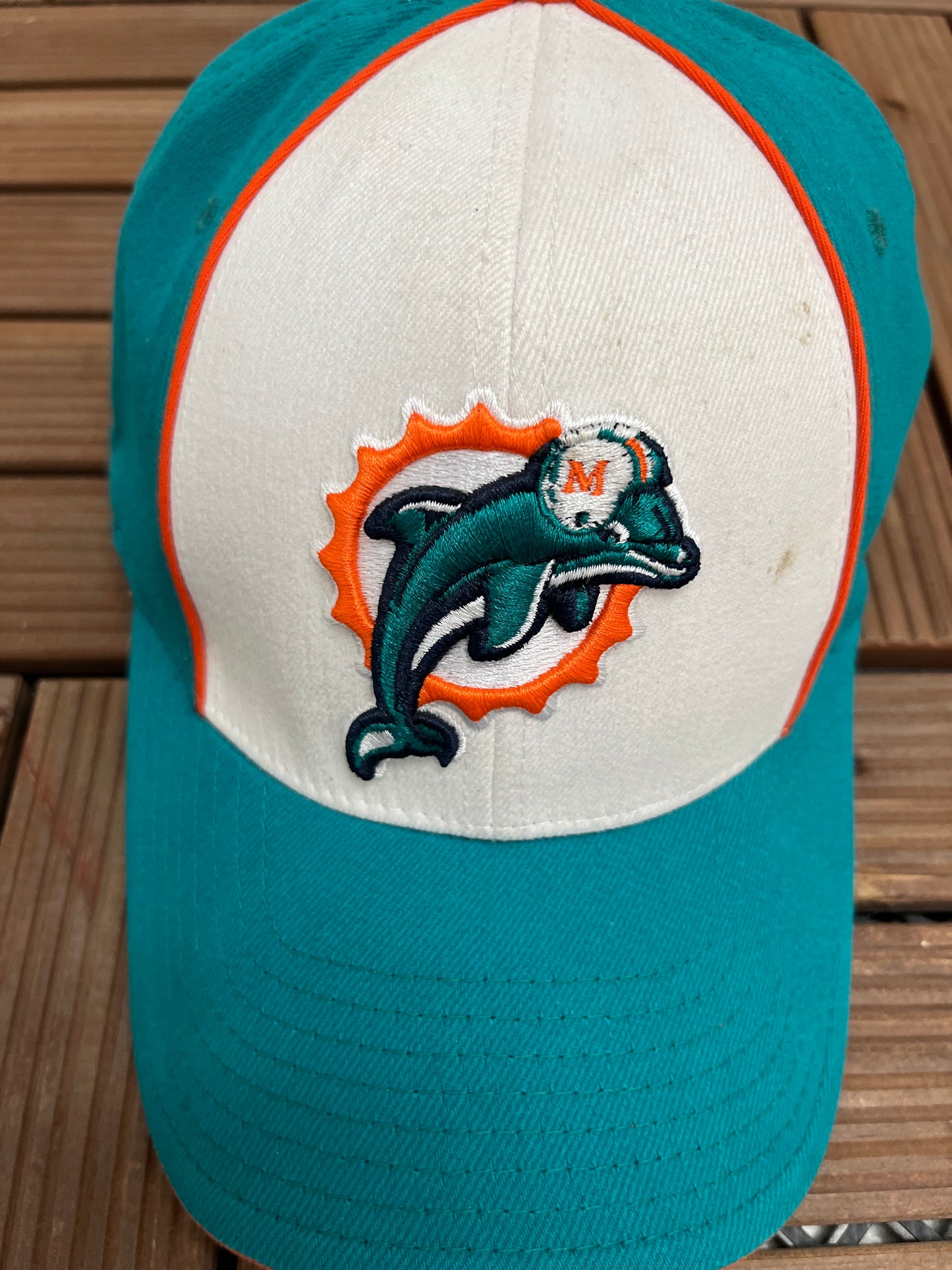 Miami Dolphins Embroidered Hat | One Size | Vintage 2000s NFL Football White Cap |