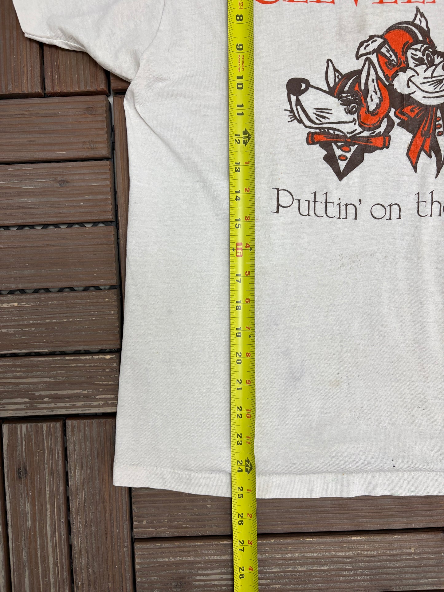Cleveland Browns Puttin' On The Dawg Graphic Tee | Size X-Large | Vintage 1990s NFL Football White T-Shirt |