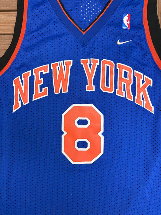 New York Knicks Latrell Sprewell Basketball Jersey | Size Large | Vintage 2000s NBA Basketball Nike Blue Jersey |