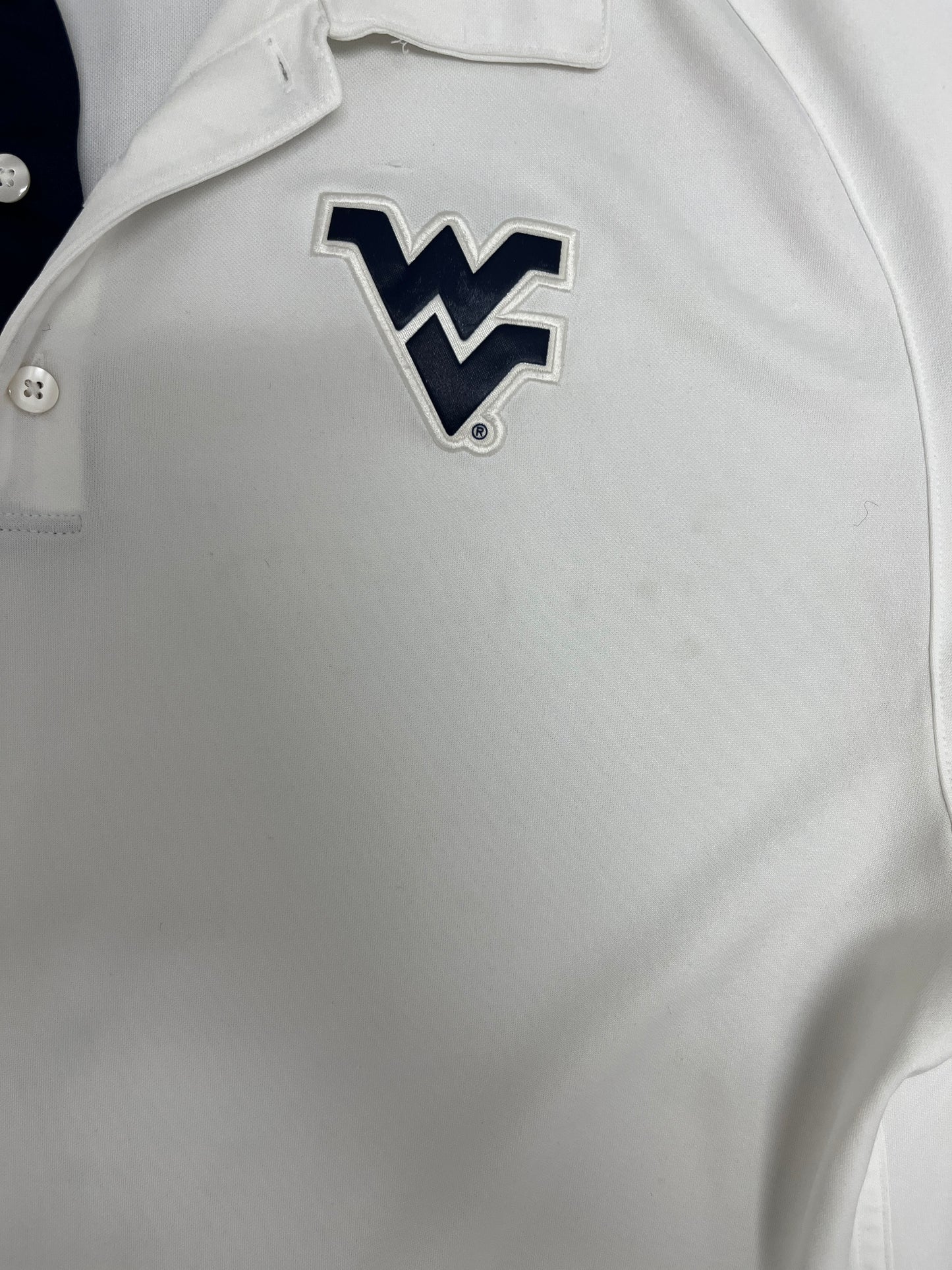 West Virginia Mountaineers Graphic Golf Shirt | Size Large | Modern Nike White T-Shirt |